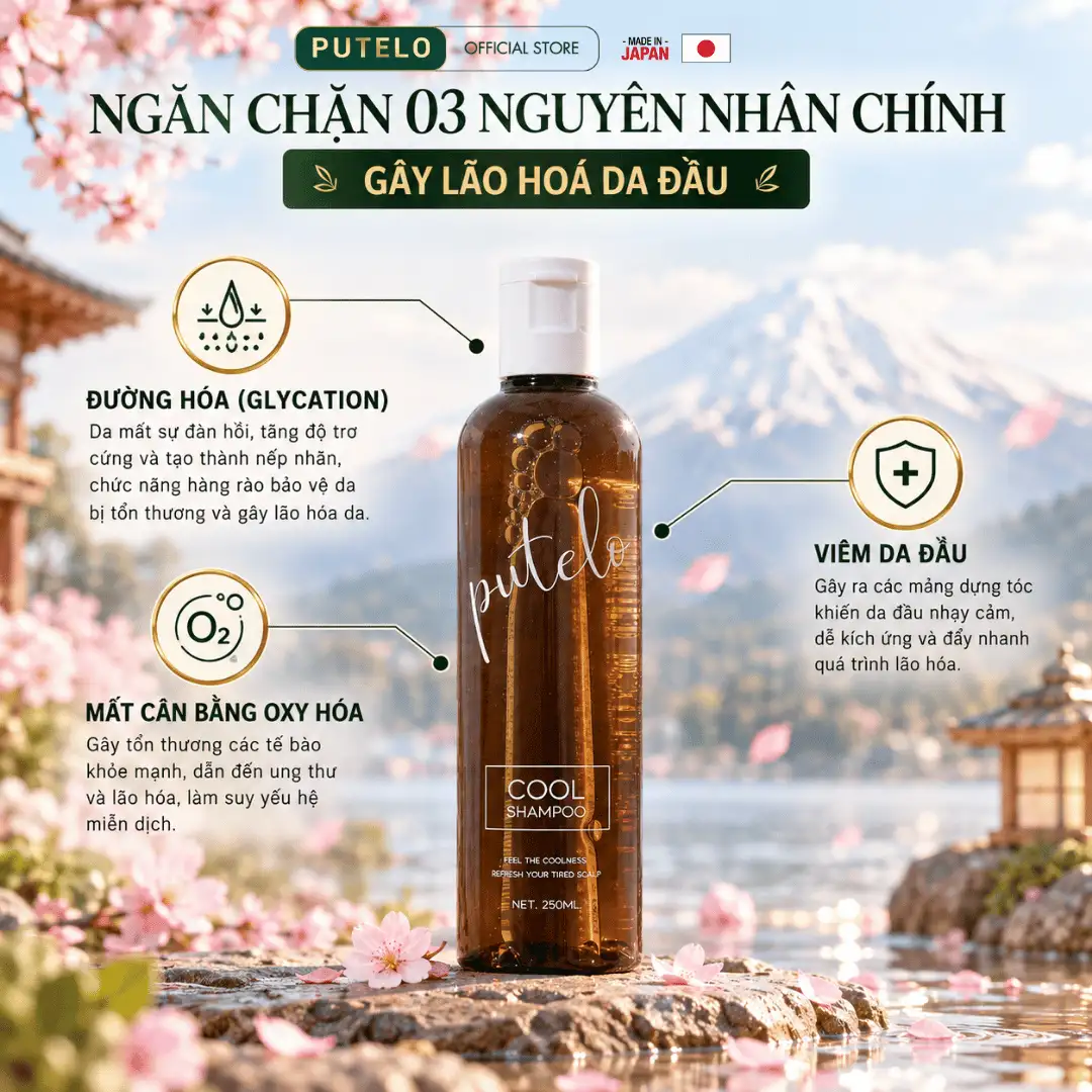 Dầu gội lạnh PUTELO Cool Shampoo giảm rụng tóc, hỗ trợ mọc tóc, chăm sóc tóc chuyên sâu từ NHẬT 250ml - Ảnh 4