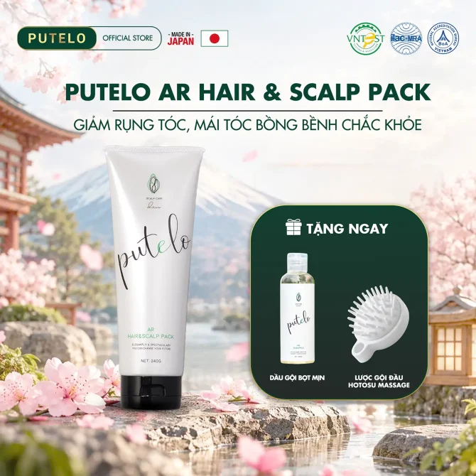 Dầu Xả – Ủ hỗ trợ giảm rụng tóc, cấp ẩm, chăm sóc 3 tầng da đầu PUTELO Hair Scalp Pack từ NHẬT 240g