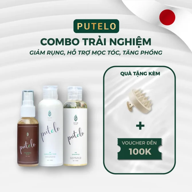 [Combo trải nghiệm] – Hỗ trợ giảm rụng tóc, làm phồng chân tóc. Chu trình chăm sóc tóc toàn diện 15 ngày; tối giản 3 bước theo tiêu chuẩn salon Nhật Bản tại nhà