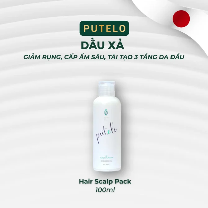 [Trải nghiệm] Dầu xả hỗ trợ giảm rụng tóc, cấp ẩm, giúp da đầu khỏe mạnh, tóc mềm mượt PUTELO Hair Scalp Pack 100g từ NHẬT