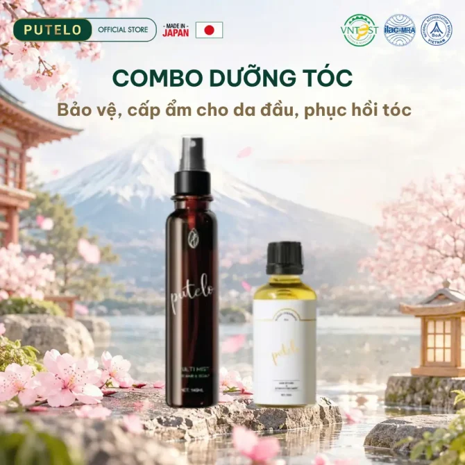 Combo giúp bảo vệ tóc khỏi tác động từ nhiệt và hóa chất, hỗ trợ duy trì độ ẩm cho tóc và da đầu, và dưỡng tóc bóng mượt