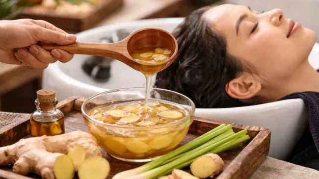 Massage da đầu với gừng hỗ trợ kích thích mọc tóc